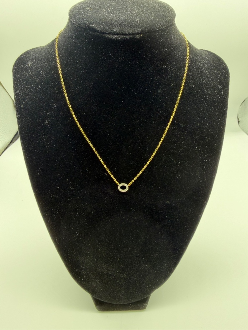 Oval Cubic Zirconia Goldtone Necklace